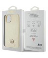 Guess Leather 4G Metal Logo Strass case for iPhone 15 - gold