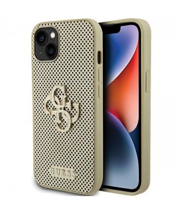 Guess Perforated 4G Glitter case for iPhone 15 - gold
