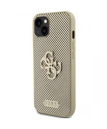 Guess Perforated 4G Glitter case for iPhone 15 - gold