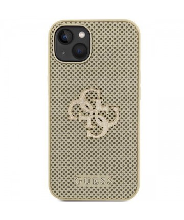 Guess Perforated 4G Glitter case for iPhone 15 - gold