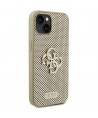 Guess Perforated 4G Glitter case for iPhone 15 - gold