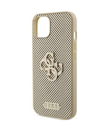 Guess Perforated 4G Glitter case for iPhone 15 - gold