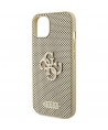 Guess Perforated 4G Glitter case for iPhone 15 - gold