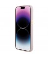 Guess Silicone Script Metal Logo & Frame case for iPhone 15 - pink