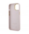 Guess Silicone Script Metal Logo & Frame case for iPhone 15 - pink