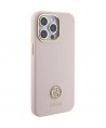 Guess Silicone Logo Strass 4G Case for iPhone 15 Pro Max - Pink