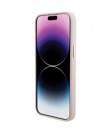 Guess Silicone Logo Strass 4G Case for iPhone 15 Pro Max - Pink