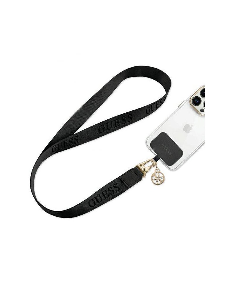 Guess CBDY Nylon Chain phone lanyard - black