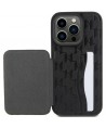 Karl Lagerfeld Saffiano Cardslots and Stand Monogram Choupette Case for iPhone 15 Pro - Black