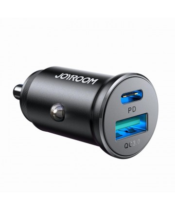 Joyroom JR-CCN05 30W USB-A USB-C Mini Car Charger - Black