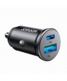 Joyroom JR-CCN05 30W USB-A USB-C Mini Car Charger - Black