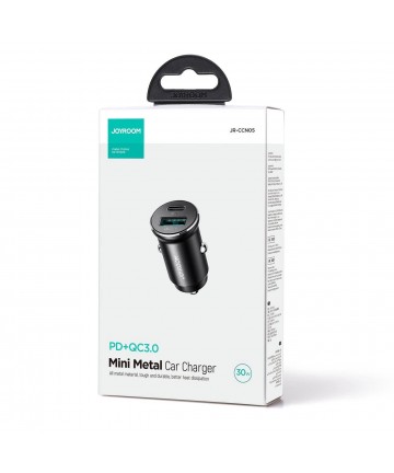 Joyroom JR-CCN05 30W USB-A USB-C Mini Car Charger - Black