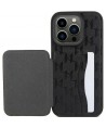 Karl Lagerfeld Saffiano Cardslots and Stand Monogram Ikonik Patch case for iPhone 15 Pro - black