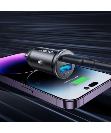 Joyroom JR-CCN05 30W USB-A USB-C Mini Car Charger - Black