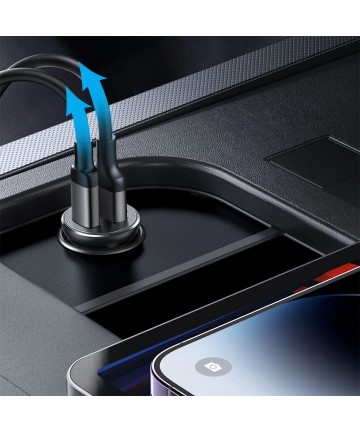 Joyroom JR-CCN05 30W USB-A USB-C Mini Car Charger - Black