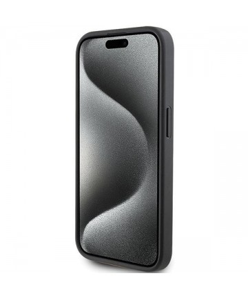 Karl Lagerfeld Saffiano Cardslot Karl&Choupette Metal Pin case for iPhone 15 Pro - black
