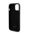 Karl Lagerfeld Rhinestone Logo Metal Plate case for iPhone 15 - black