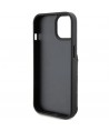 Karl Lagerfeld Saffiano Cardslots and Stand Monogram Ikonik Patch case for iPhone 15 - black