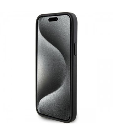 Karl Lagerfeld Saffiano Cardslot Karl&Choupette Metal Pin case for iPhone 15 - black