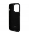 Karl Lagerfeld Rhinestone Logo Metal Plate case for iPhone 15 Pro Max - black
