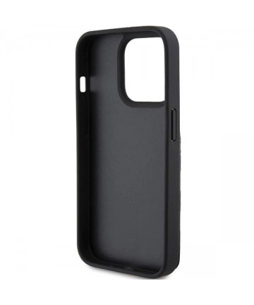 Karl Lagerfeld Saffiano Cardslots and Stand Monogram Ikonik Patch case for iPhone 15 Pro Max - black