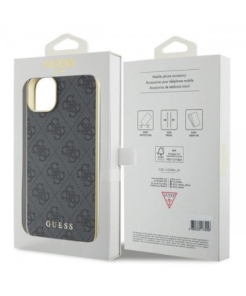 Guess 4G Charms Collection case for iPhone 15 Plus - gray