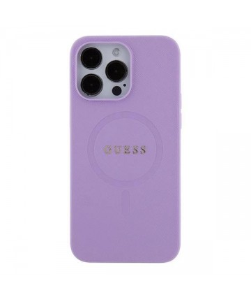 Guess Saffiano MagSafe case for iPhone 15 Pro - purple