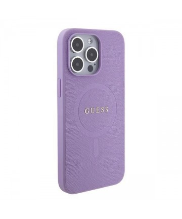 Guess Saffiano MagSafe case for iPhone 15 Pro - purple