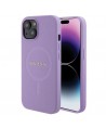 Guess Saffiano MagSafe case for iPhone 15 Plus - purple
