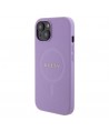 Guess Saffiano MagSafe case for iPhone 15 Plus - purple