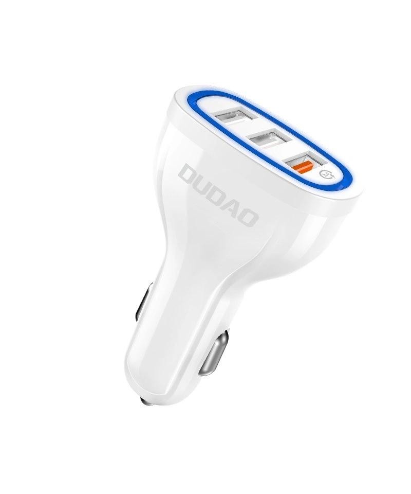 Dudao car charger quick charge Quick Charge 3.0 QC3.0 2.4A 18W 3x USB white (R7S white)