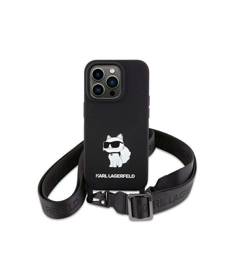 Karl Lagerfeld KLHCP15SSCBSCNK iPhone 15 6.1" hardcase black/black Crossbody Silicone Choupette