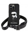 Karl Lagerfeld KLHCP15SSCBSKNK iPhone 15 6.1" hardcase black/black Crossbody Silicone Ikonik