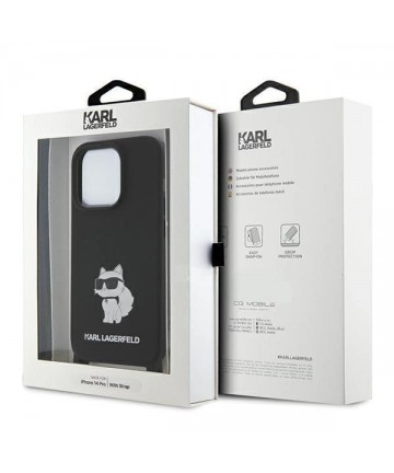 Karl Lagerfeld KLHCP15XSCBSCNK iPhone 15 Pro Max 6.7" hardcase black/black Crossbody Silicone Choupette