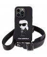 Karl Lagerfeld KLHCP15XSCBSKNK iPhone 15 Pro Max 6.7" hardcase black/black Crossbody Silicone Ikonik