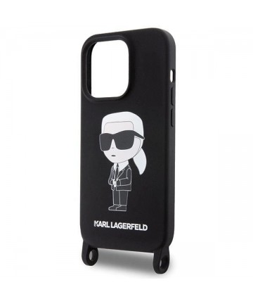 Karl Lagerfeld KLHCP15XSCBSKNK iPhone 15 Pro Max 6.7" hardcase black/black Crossbody Silicone Ikonik