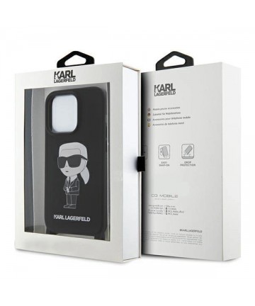 Karl Lagerfeld KLHCP15XSCBSKNK iPhone 15 Pro Max 6.7" hardcase black/black Crossbody Silicone Ikonik