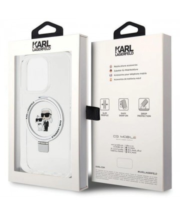 Karl Lagerfeld KLHMP14LHMRSKCH iPhone 14 Pro 6.1" white/white hardcase Ring Stand Karl&Choupette MagSafe