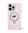 Karl Lagerfeld KLHMP15LHMRSCHP iPhone 15 Pro 6.1" pink/pink hardcase Ring Stand Choupette Head MagSafe