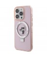 Karl Lagerfeld KLHMP15LHMRSKCP iPhone 15 Pro 6.1" pink/pink hardcase Ring Stand Karl&Choupette MagSafe