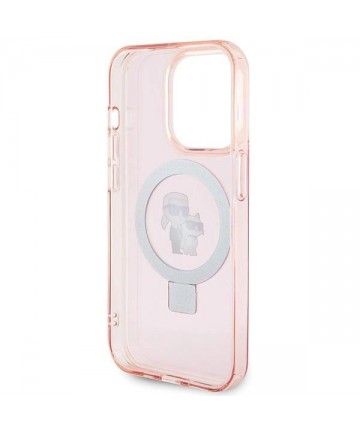Karl Lagerfeld KLHMP15LHMRSKCP iPhone 15 Pro 6.1" pink/pink hardcase Ring Stand Karl&Choupette MagSafe