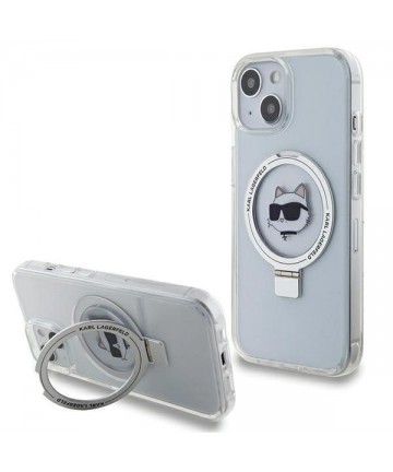 Karl Lagerfeld KLHMP15SHMRSCHH iPhone 15 6.1" white/white hardcase Ring Stand Choupette Head MagSafe