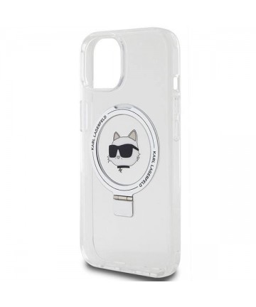 Karl Lagerfeld KLHMP15SHMRSCHH iPhone 15 6.1" white/white hardcase Ring Stand Choupette Head MagSafe