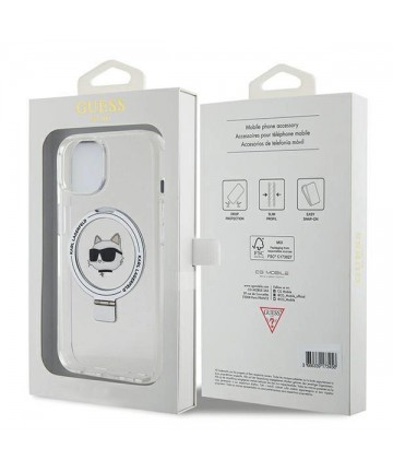 Karl Lagerfeld KLHMP15SHMRSCHH iPhone 15 6.1" white/white hardcase Ring Stand Choupette Head MagSafe