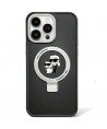Karl Lagerfeld KLHMP15SHMRSKCK iPhone 15 6.1" black/black hardcase Ring Stand Karl&Choupette MagSafe