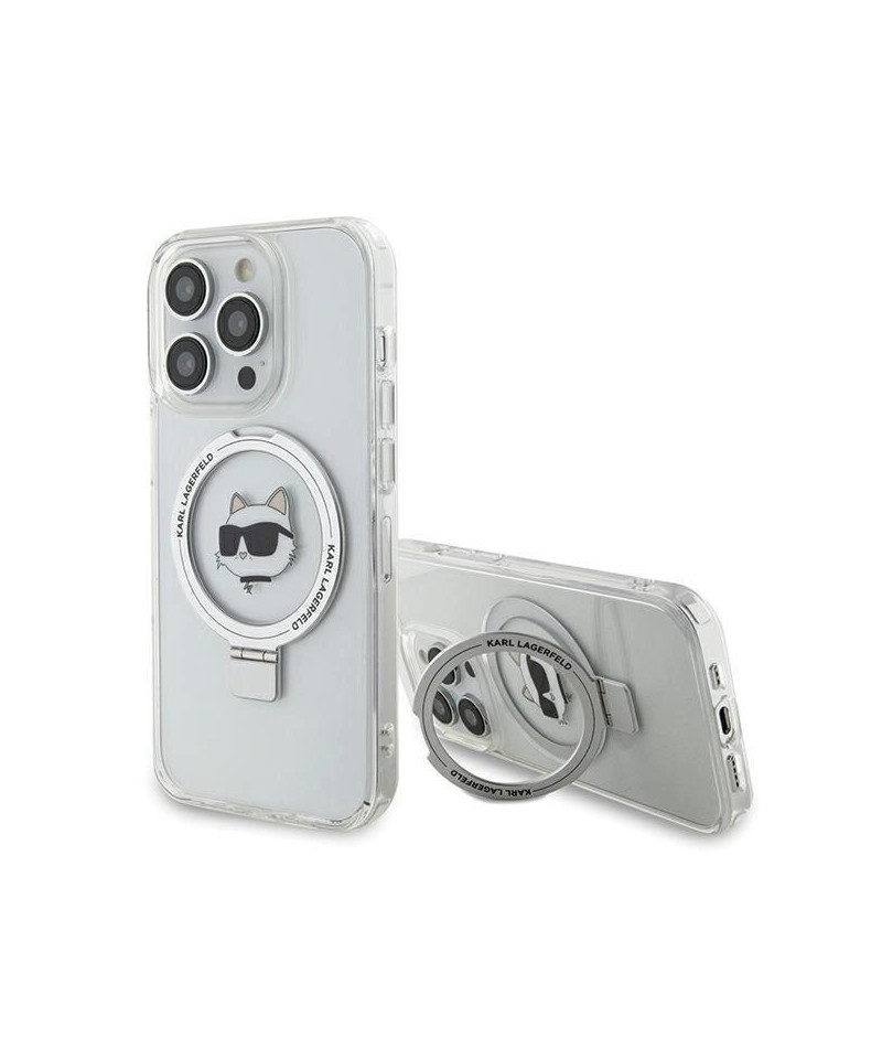 Karl Lagerfeld KLHMP15XHMRSCHH iPhone 15 Pro Max 6.7" white/white hardcase Ring Stand Choupette Head MagSafe