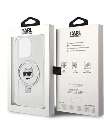 Karl Lagerfeld KLHMP15XHMRSCHH iPhone 15 Pro Max 6.7" white/white hardcase Ring Stand Choupette Head MagSafe
