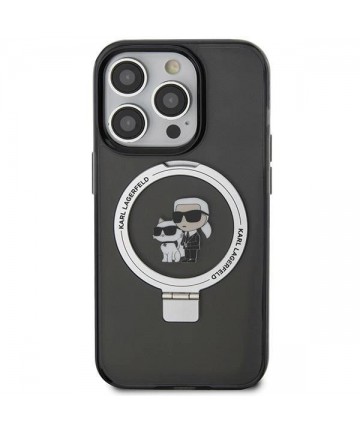 Karl Lagerfeld KLHMP15XHMRSKCK iPhone 15 Pro Max 6.7" black/black hardcase Ring Stand Karl&Choupette MagSafe