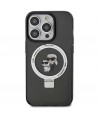 Karl Lagerfeld KLHMP15XHMRSKCK iPhone 15 Pro Max 6.7" black/black hardcase Ring Stand Karl&Choupette MagSafe