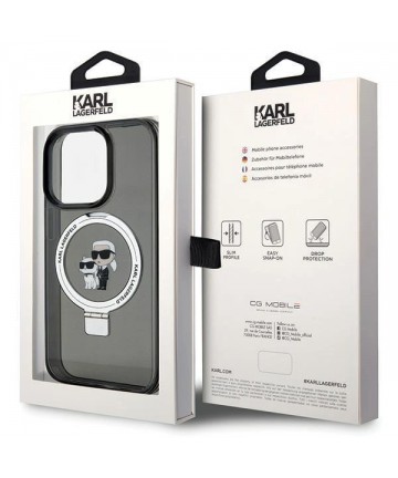 Karl Lagerfeld KLHMP15XHMRSKCK iPhone 15 Pro Max 6.7" black/black hardcase Ring Stand Karl&Choupette MagSafe